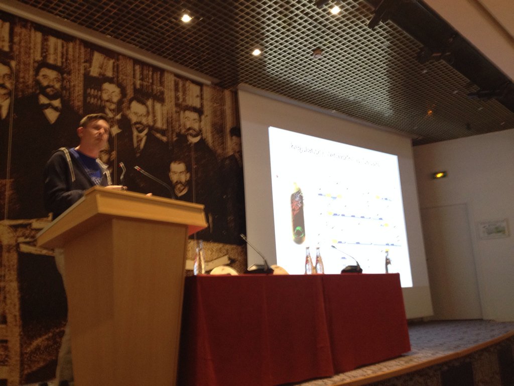 Fr_Lebreton's tweet photo. C. Voigt blew my mind at #AdCAb on synthetic biology to reprogram bacterial genomes and fight AMR https://t.co/mThpvSDmkm