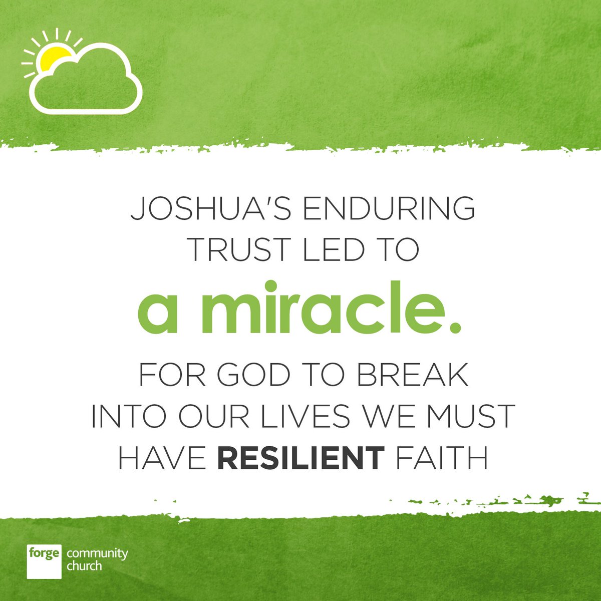 forgechurch's tweet photo. Joshua's enduring trust led to a miracle. For God to break into our lives we must have resilient faith #ForgeEdge https://t.co/fSW3k0WNam