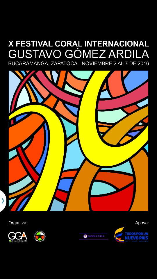 #Música Invitados al X Festival Coral Internacional Gustavo Gómez Ardila Bucaramanga, Zapatoca, del 2 al 7 de noviembre. <a href="/mincultura/">MinCultura Colombia</a>