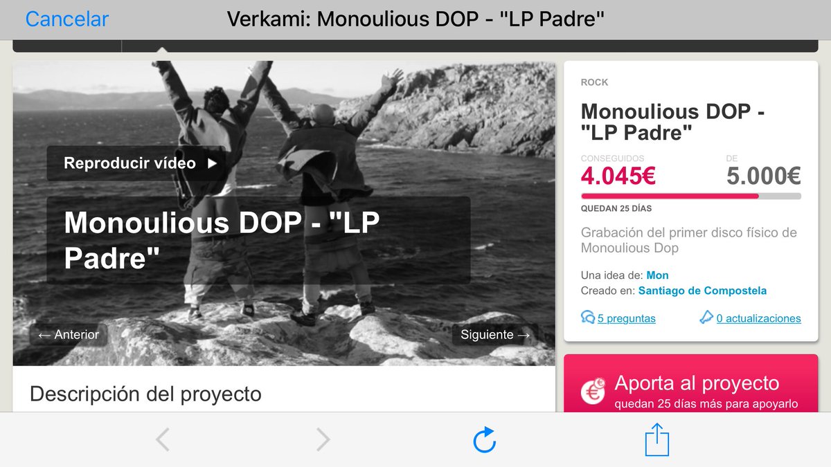Superados os 4000€, sodes a puta ostia en verso. Restan 25 días para a recta final. Acudidenos! vkm.is/monouliousdop #MonouliousDOP