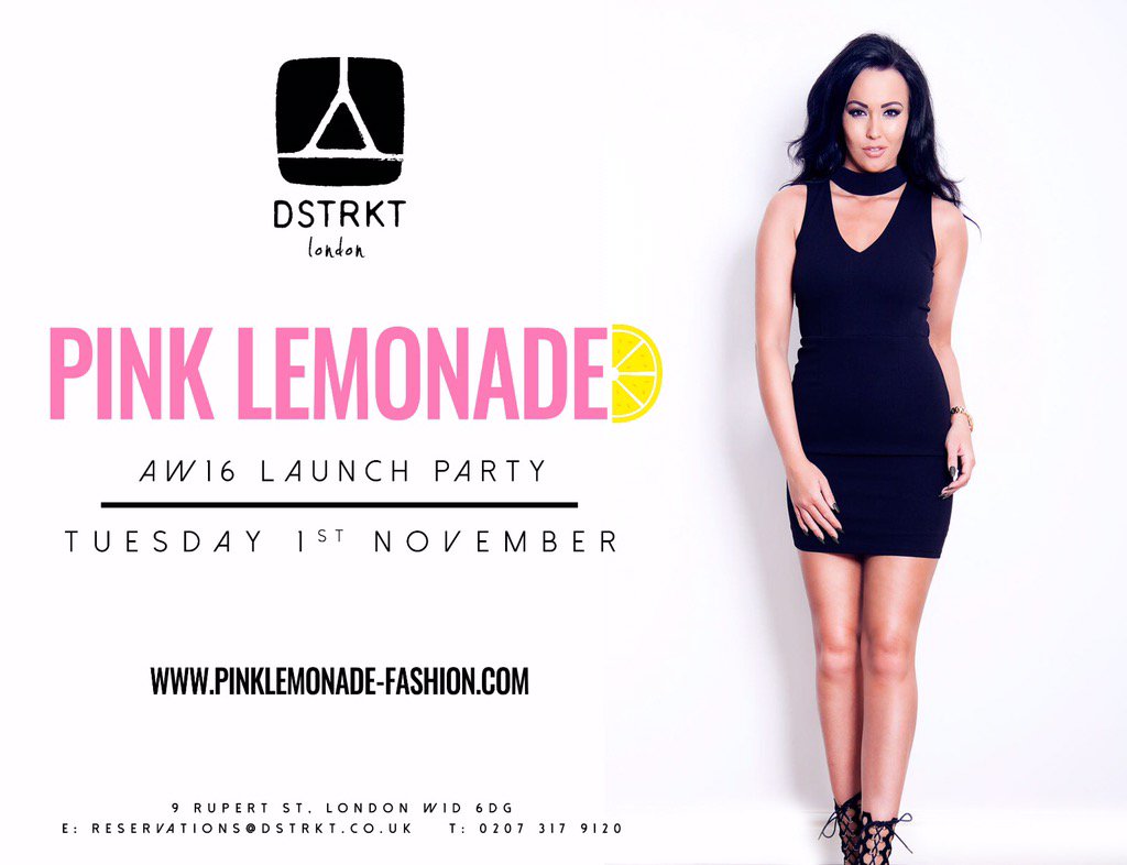 PinkLemonade_uk's tweet photo. Who's coming to party with us for our AW16 launch party? 🍷🎉💃🏽👠 #DSTRKT #PinkLemonade https://t.co/mMcbIKrnTH