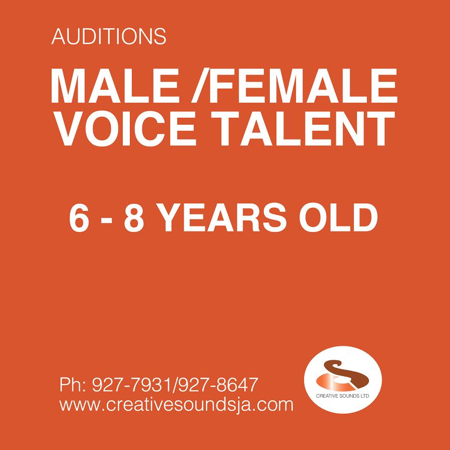 CreativeJA's tweet image. CREATIVE SOUNDS is auditioning new child talent for our ever expanding voice bank! STOP BY OUR STUDIO TODAY! Call 927 8647 for more info!