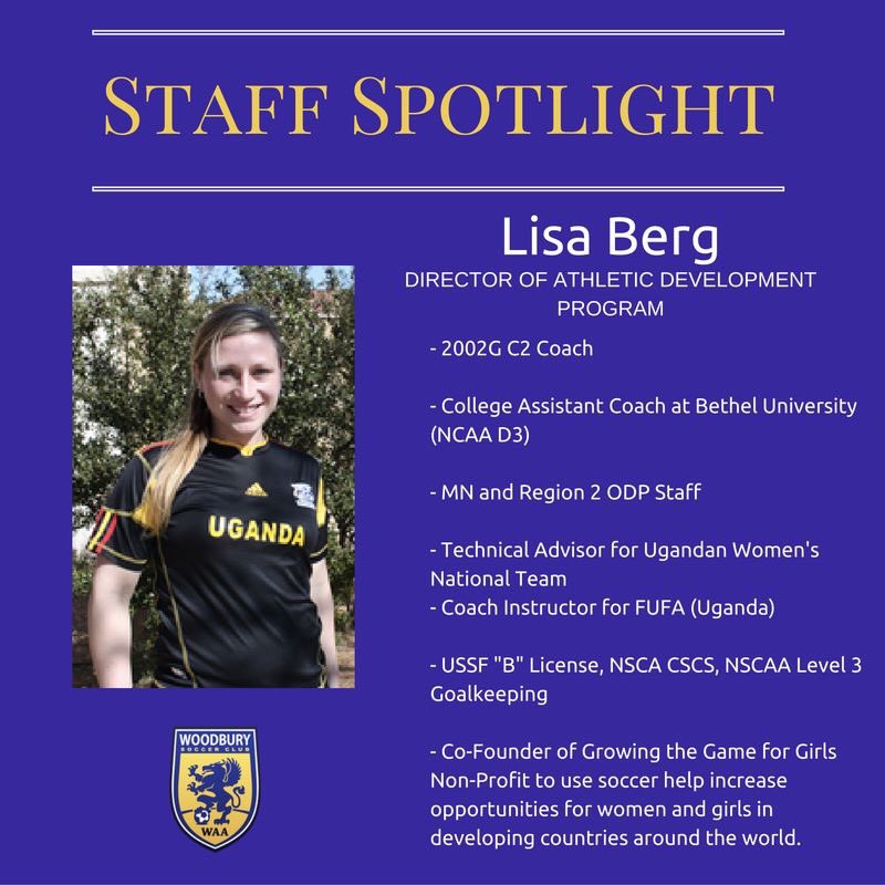 WoodburySC's tweet photo. Meet Lisa Berg - This week's WSC Staff Spotlight #wsc #family #coack #wscsoccer https://t.co/XXdZyO6WAr