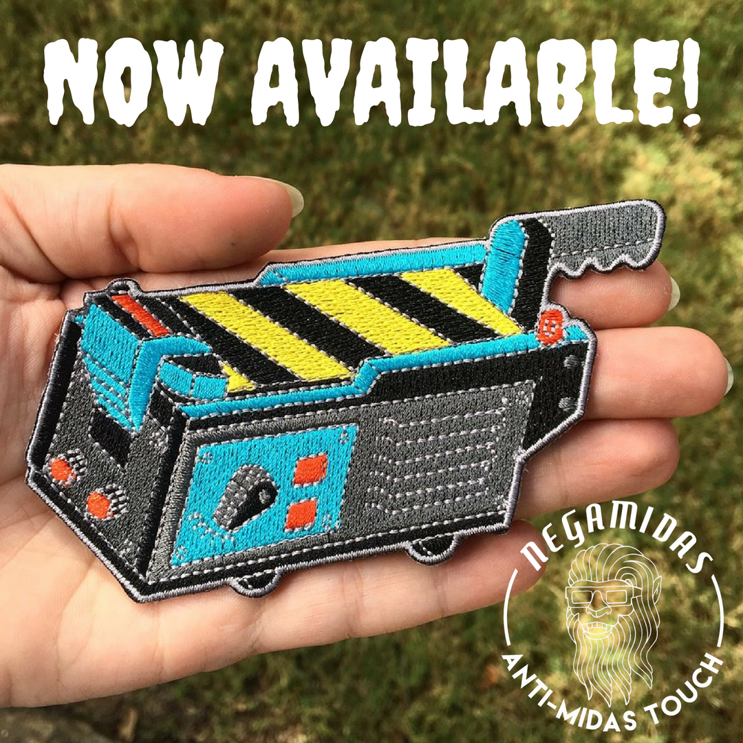 Our vert first patch! 4 Inches wide, iron on and so awesome its scary! Get yours today at negamidas.com #ghostbusters #Ghosttrap