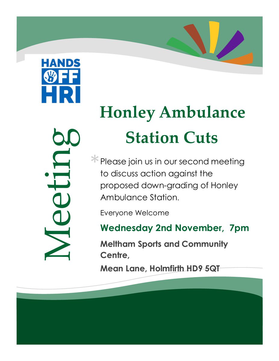 LetsSaveHRIHD9's tweet photo. #HuddersfieldHour #HalifaxHour #KirkleesHour #BarnsleyHour #WakefieldHour #LeedsHour #HandsOffHRIHour Everyone welcome https://t.co/NHJSXzgk14