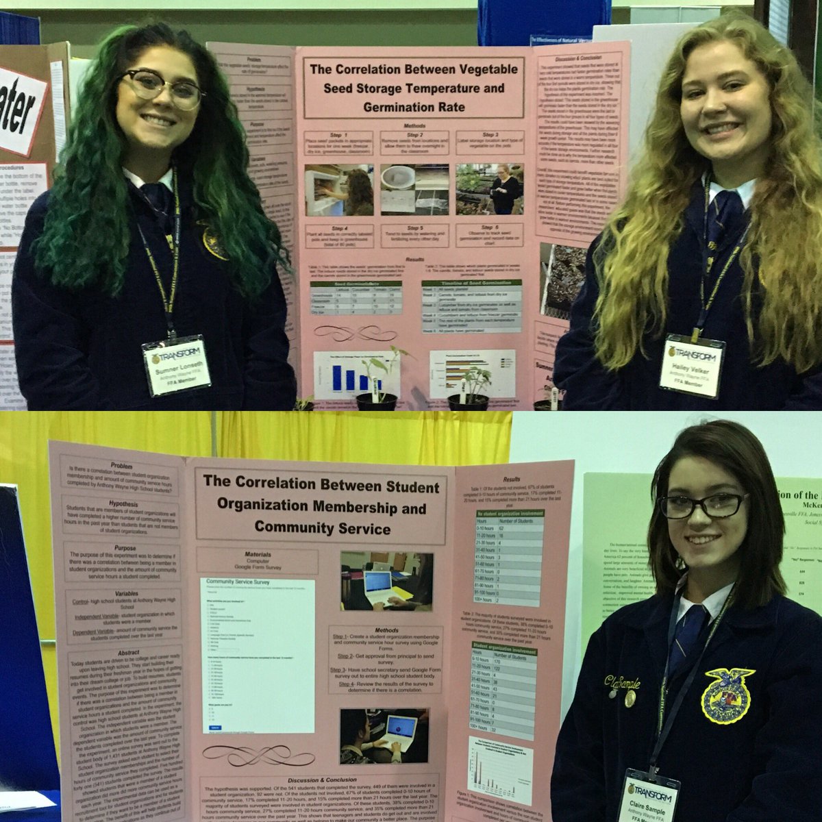 anthonywayneffa's tweet photo. Congrats to our agriscience fair students! They did great, and Sumner and Hailey have made the top 3! We will find out their placings tmrw. https://t.co/vpWF8CM9ku