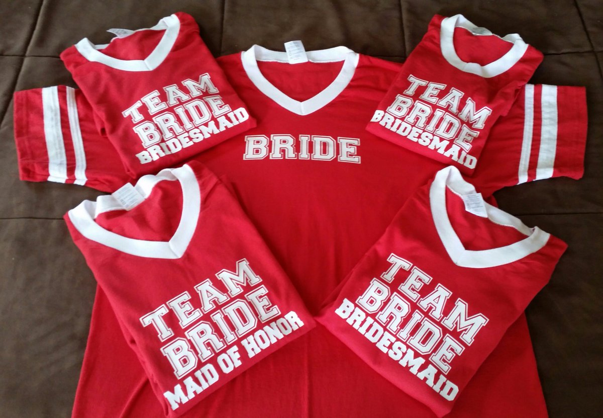 BrideWear's tweet photo. #BridalParty #WeddingChicks #Custom #TeamBride #Jersey T-shirts https://t.co/TCh6mc0PXS #girlsjustwannahavefun #MaidofHonor #Bridesmaid #Us https://t.co/gIVsRMOP3e
