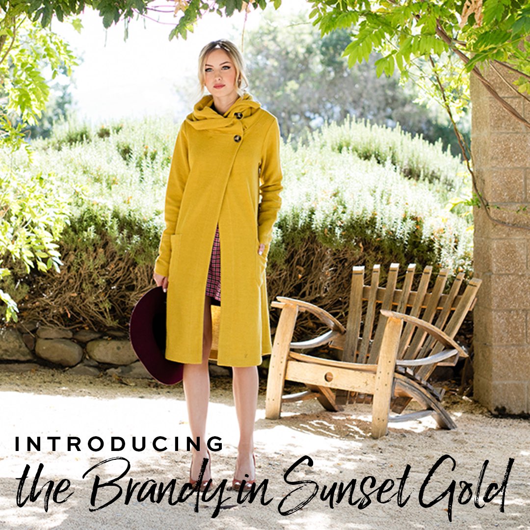 EvysTree's tweet photo. On sale now at https://t.co/r8YvbkjC4J - the Brandy #Coat in Sunset Gold #mustard #fallmusthave #ootd #mustardcoat #wardrobestaple https://t.co/9YbAN4juNu