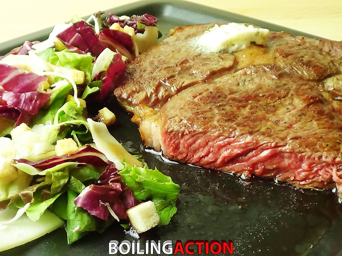 boilingaction's tweet photo. Today a new #boilingaction dish! I've made a #beef #steak #entrecôte with a #grana #padano #salad 私はフライド #ステーキ を持っています #filete #스테이크 #扒 #肉排 https://t.co/YEW1Hy5rxx