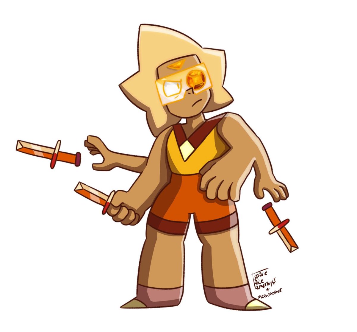 eyeball + peridot = amber
drawn by me and colored by @spaceaceamethys