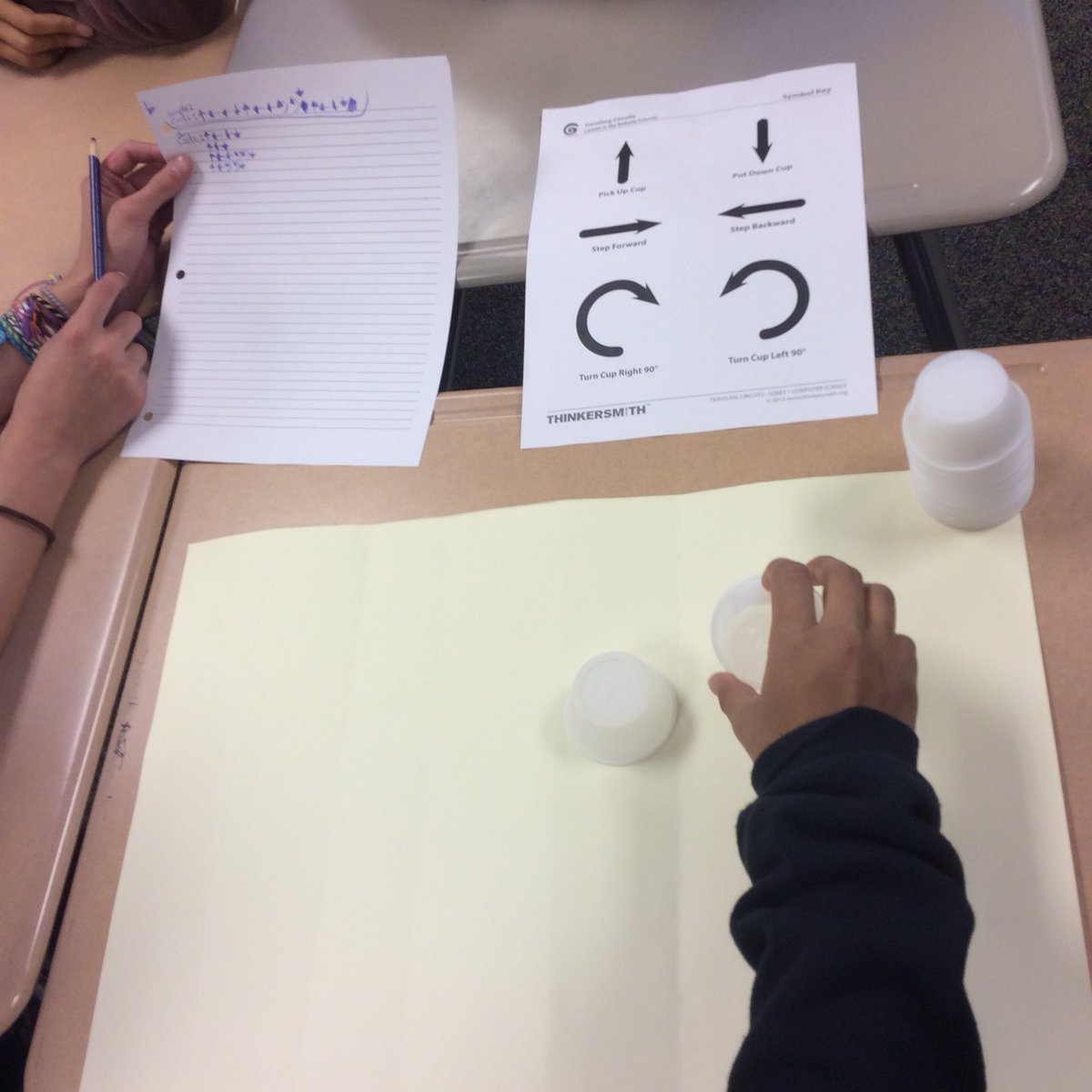 kmillersroom1's tweet photo. Turning classmates into code reading robots!! #myroboticfriends #coding #BMS #computers6 https://t.co/cAh1HWtyXx
