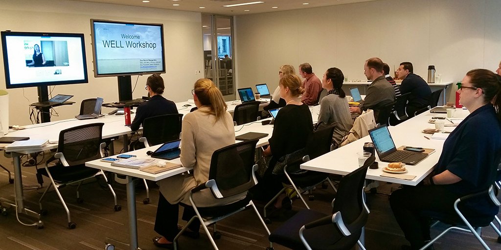 HOKNetwork's tweet photo. Happening now: Instructors from HOK + @DelosLiving lead virtual WELL Building Standard training for HOK teams in LA + SF. #healthybuilding https://t.co/AMJagJoQwo