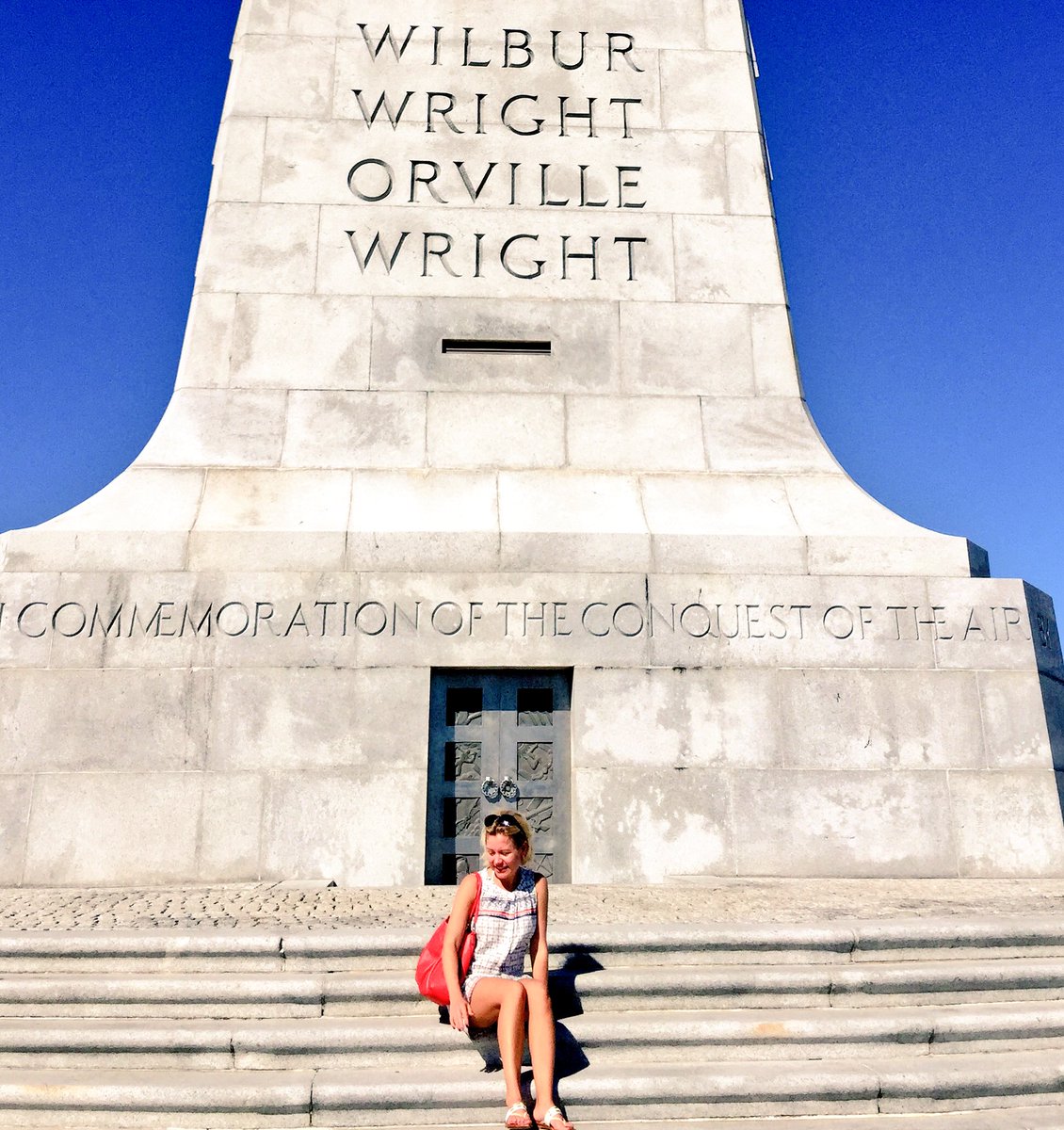 My First moments at #WrightBrothers National #Memorial, #KillDevilHills, #NorthCarolina #NC! Beautiful! Honor to be here! #Tatiana Wright 🎒