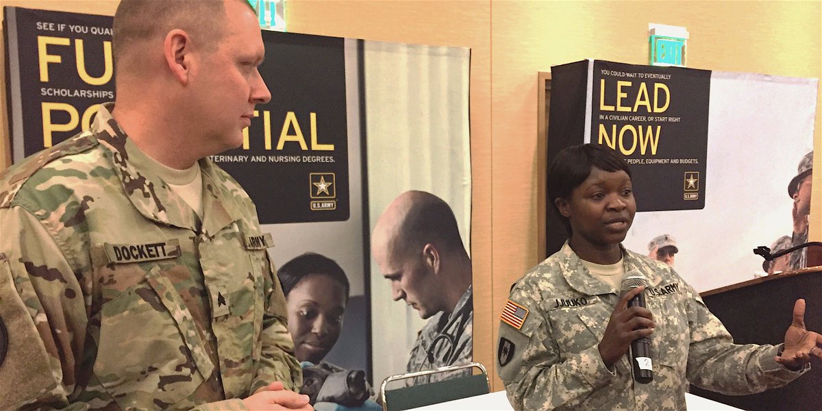 “We keep food safe and secure. It’s a matter of national defense.” – Warrant Officer Priscilla Jjuuko at the <a href="/NationalFFA/">National FFA</a> Convention