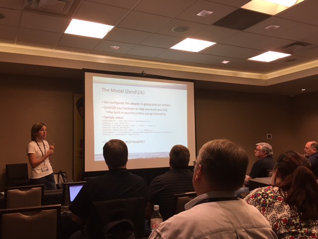 mikegstowe's tweet image. Listening to @jordiwes explain how to use #php with #zendframework3 and #db2 on the #IBMi to create enterprise applications #zendcon16