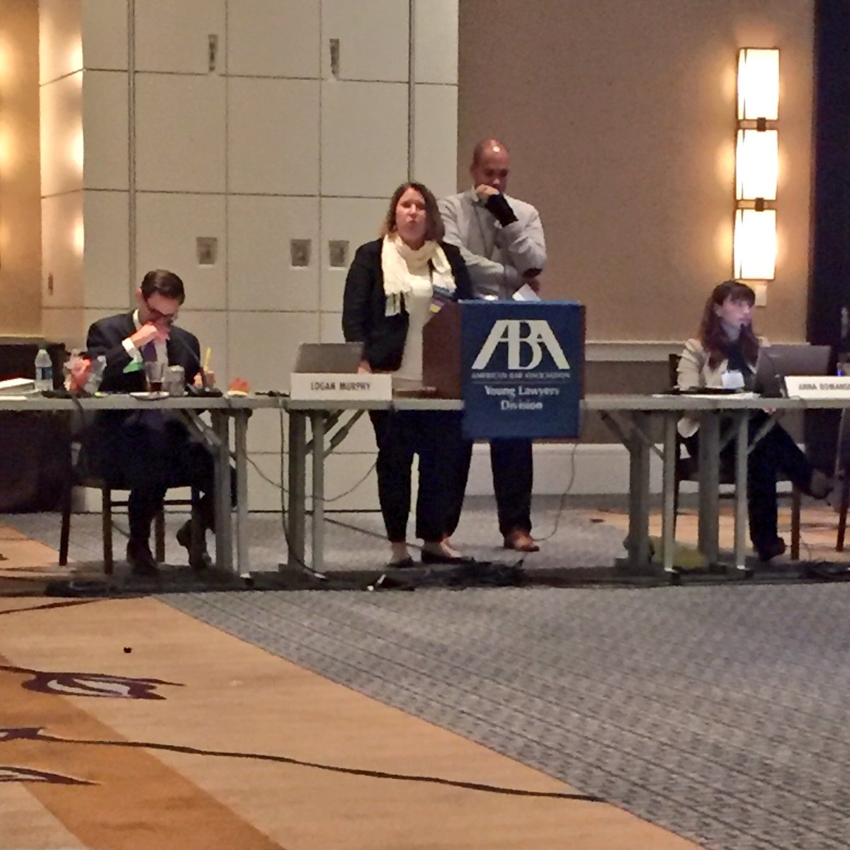 CBA_YLS's tweet photo. Our fearless leader @dmhrelic discussing the @ABAYLD strategic plan at #YLDFall16 in #Detroit https://t.co/AopcRn3mIK