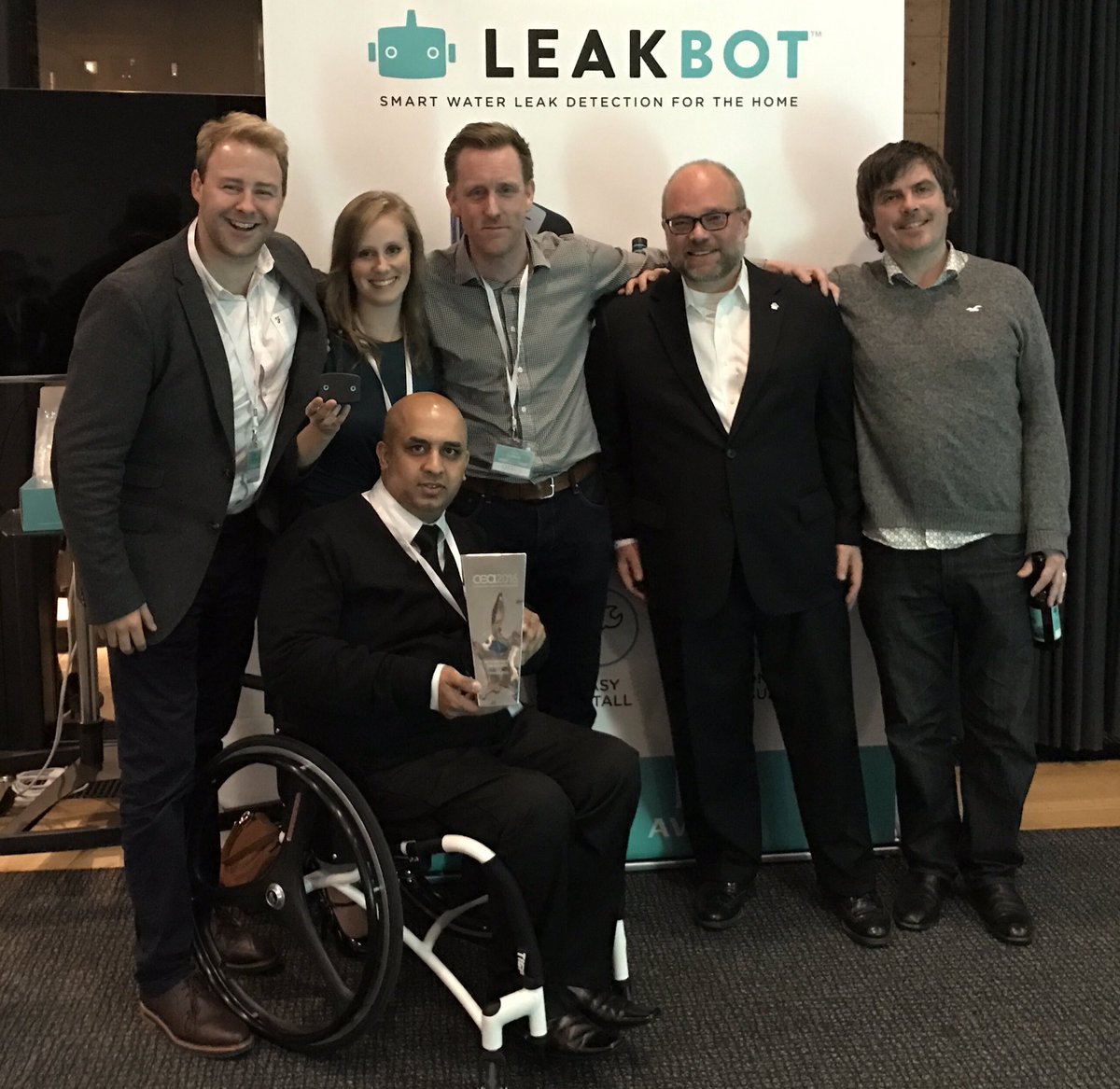 Nick_Lobban's tweet photo. CEA2016 Award winners!!! Boom!!! #wearehomeserve #LeakBot https://t.co/H8M7KS40cx