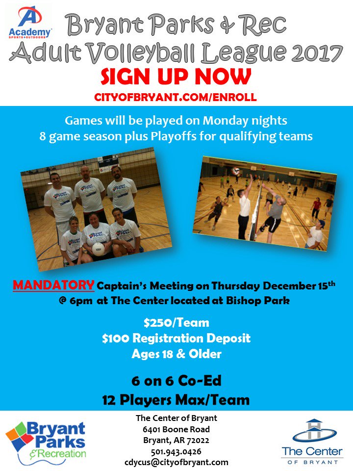 Sign up now for the 2017 Adult Volleyball League!