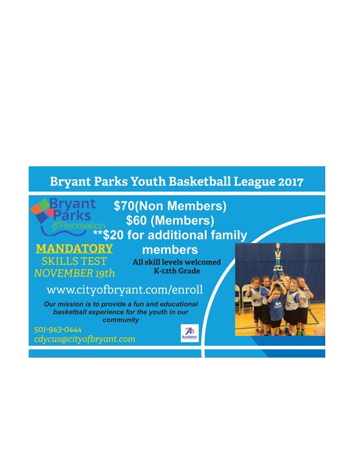 Don't forget about the 2017 Youth Basketball League