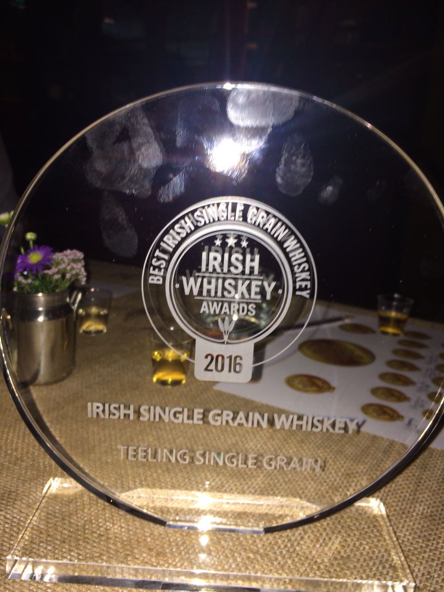 TeelingWhiskey's tweet photo. Absolutely delighted with Best in Class for Single Grain, Small Batch and Gold for Single Malt @WhiskeyAwards! #IWA16 #SpiritofDublin https://t.co/tqc5WqtXy3