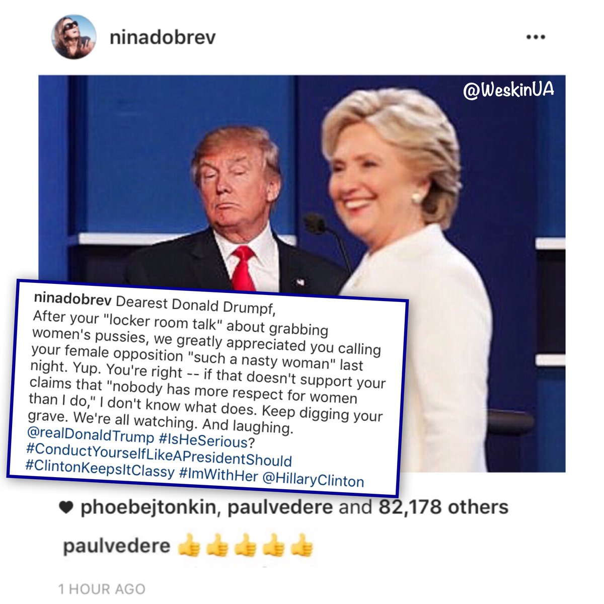 doppelvision's tweet photo. 💜 Paul and Phoebe liked @ninadobrev's photo. https://t.co/nDeg5lAVKK