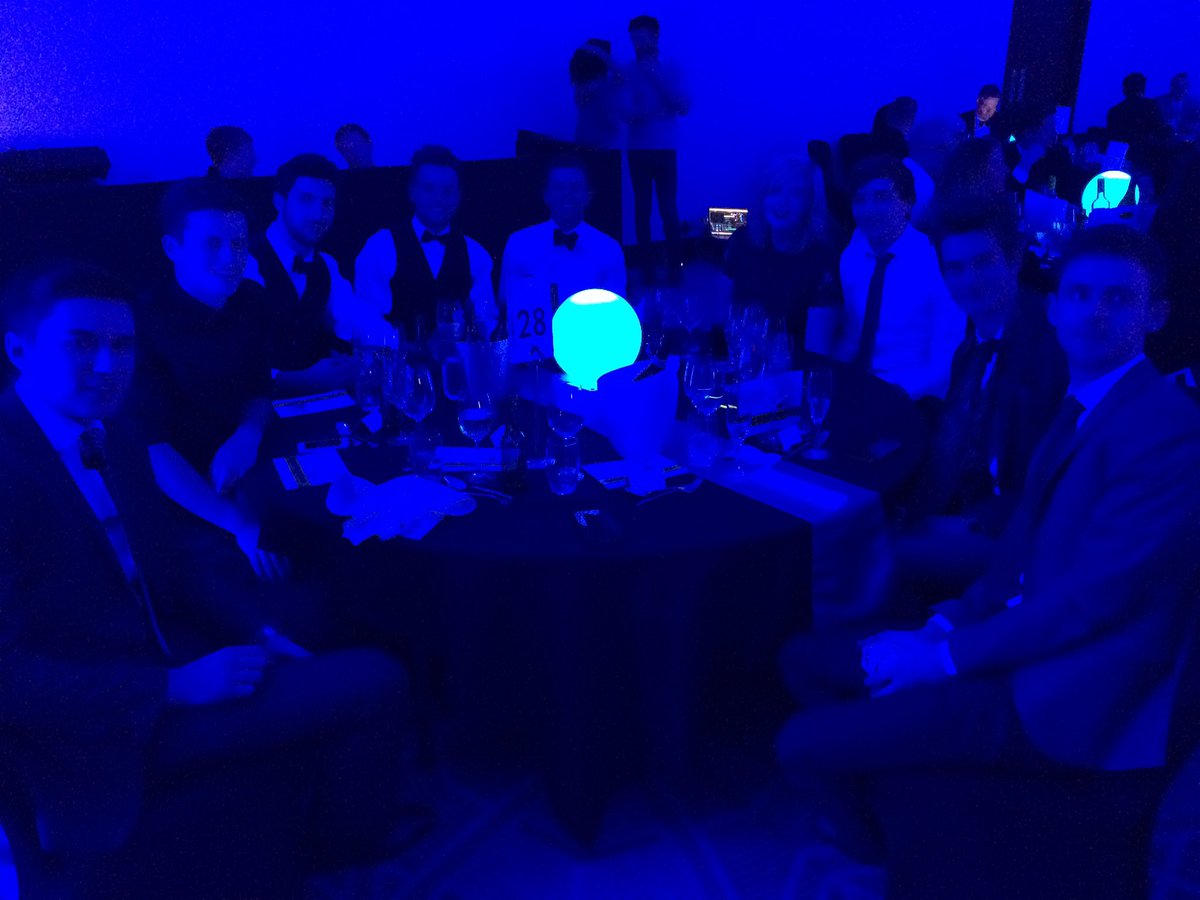 CalumPender's tweet photo. Table 28 is lit (in blue) #digibiz16 @yourbooklist #studentaward https://t.co/uGJIKWTMun