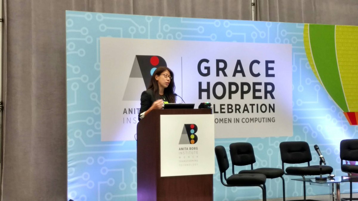 TechAtBloomberg's tweet photo. .@Fei_nyc at #GHC16 talking about how her Engineering team builds the Bloomberg Financial Services Gender Equality Index. https://t.co/o1VAyjwCrd
