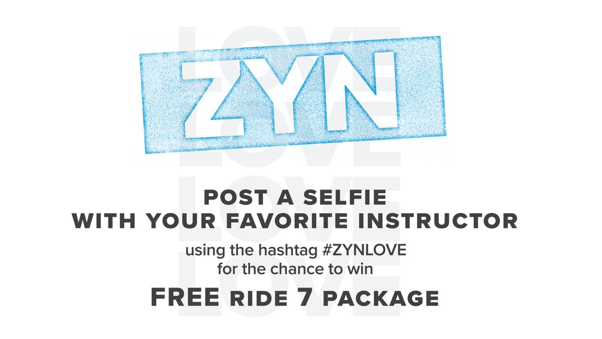 ZYN22_'s tweet photo. Wanna win a FREE 7-RIDE PACKAGE?! Snag a selfie with your fave #ZYNstructor tonight & use the #ZYNLOVE hashtag to enter. https://t.co/EcpzuindSp