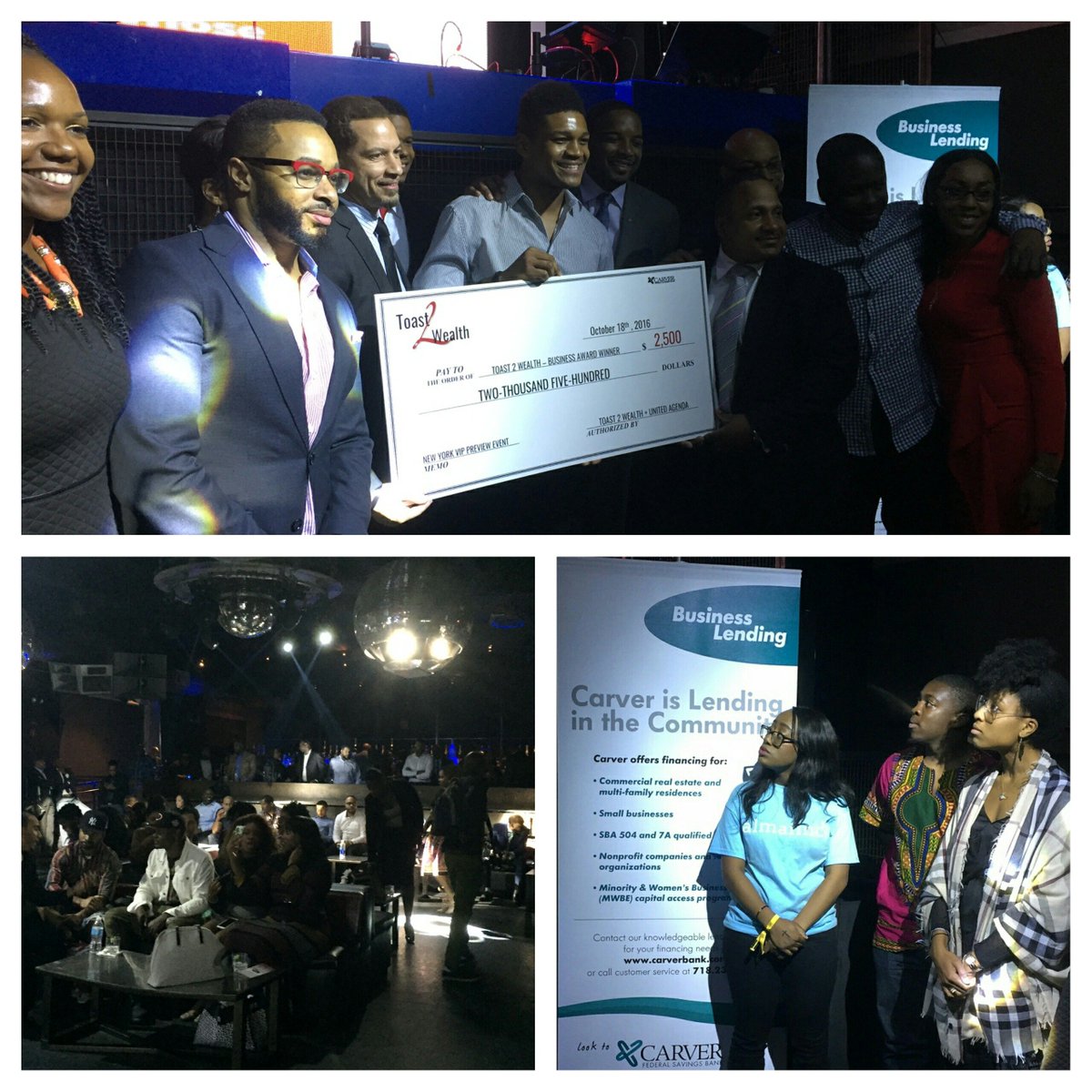 CarverBankNYC's tweet photo. Honored to be at the @Toast2Wealth event and thrilled to support entrepreneur @wylandlord with @THESTUDENTDREAM! #CarverMeansBusiness https://t.co/zsEeyJIIpY