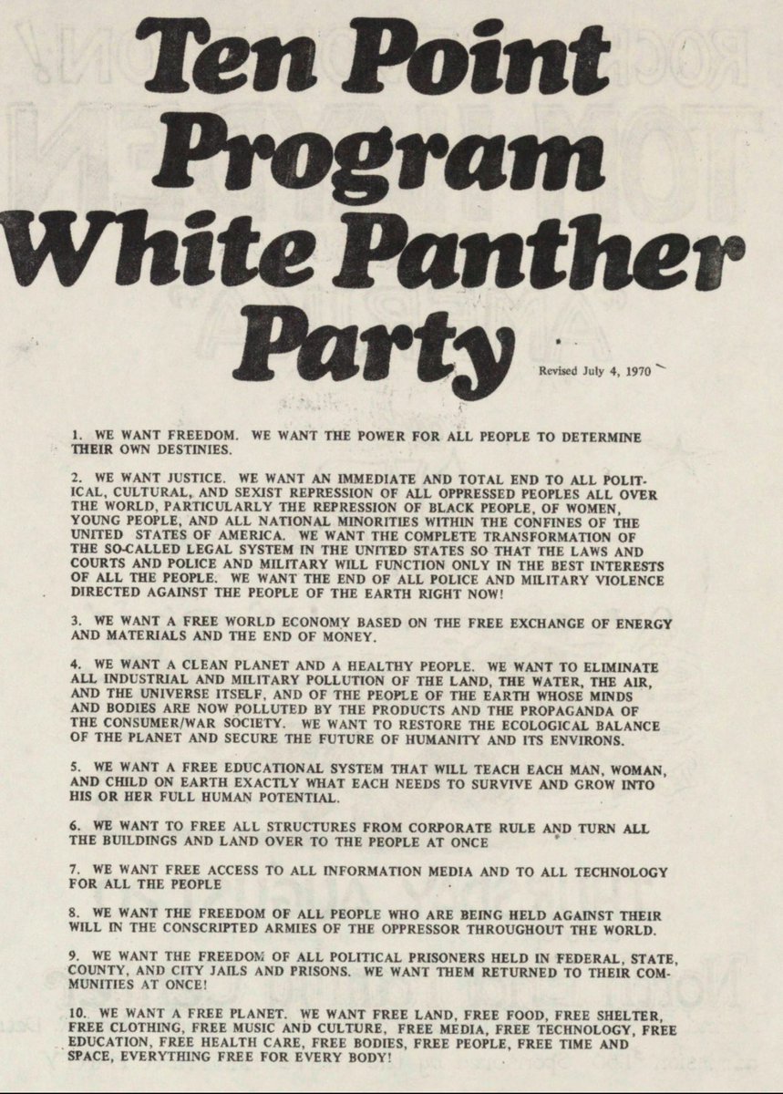 The White Panther Party was a counterculture group, answering the BPP's call for alliances with "white mother country radicals."