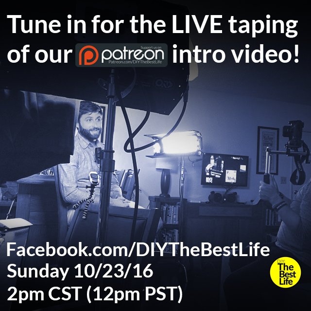 diythebestlife's tweet photo. Our @Patreon page is now live! Ya know what else will be live? Our #Patreon intro video taping! 10/23/16 2pm CST on https://t.co/nki3u7Pcj7 https://t.co/uaJcqgqngd