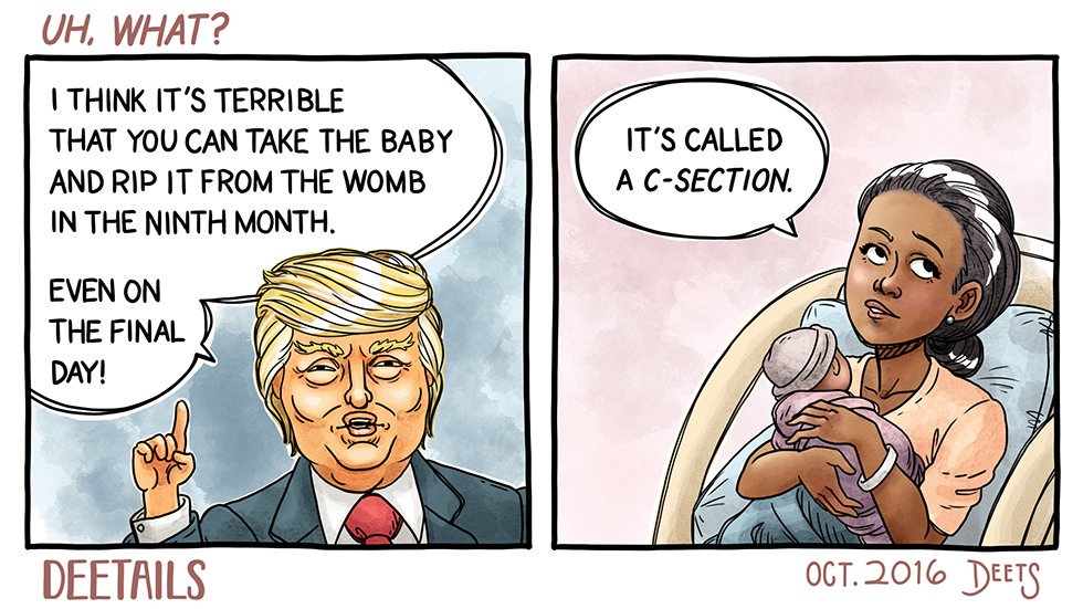 theDeetails's tweet photo. So...republicans want to outlaw c-sections now?? 😐 what?#debatenight #nevertrump #Election2016 https://t.co/hZp7NopuQA