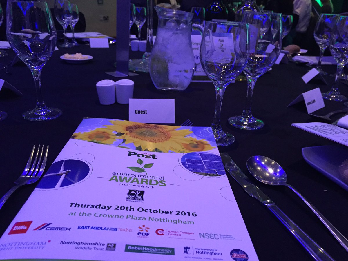 NCbusinessteam's tweet photo. Good luck @hostaconsulting &amp; @UoN_CEH for the Environmental Innovation Award proudly sponsored by @NewCollegeNottm @NottmSEC  #NPEnviro16 https://t.co/nP84KVQHFw
