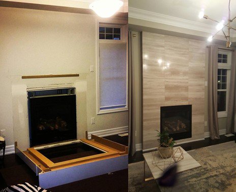 In need of a #fireplacemakeover? Call us today to see how we can transform your space! #simcoecounty #gtacontractor #barrie #innisfil