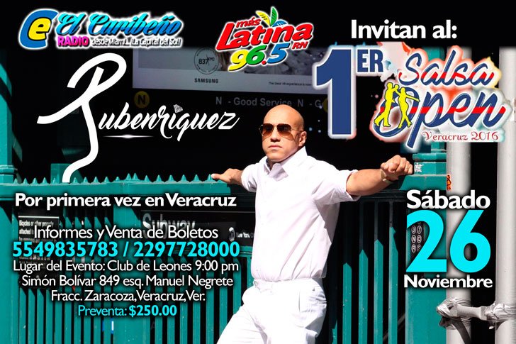 <a href="/rubenriquezOf/">Rubenriquez</a>  se presentará el sábado 26 de noviembre en Veracruz, México en el 1er. Salsa Open. <a href="/elcaribenoradio/">El Caribeño Radio</a> htl.li/riPK305mXR8