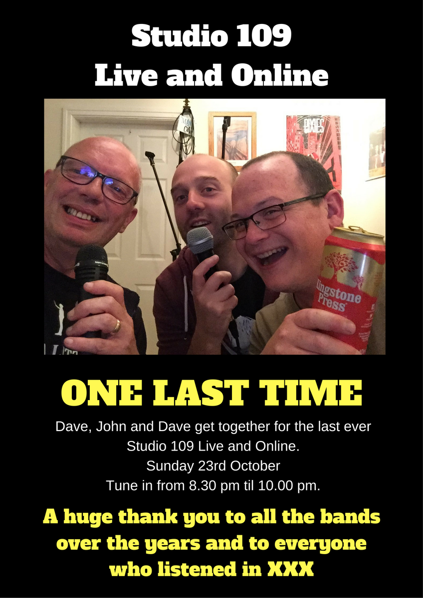 This coming Sunday is our very last show - Thanks to all that have contributed and listened in over the years xxx

myradiostream.com/studio109