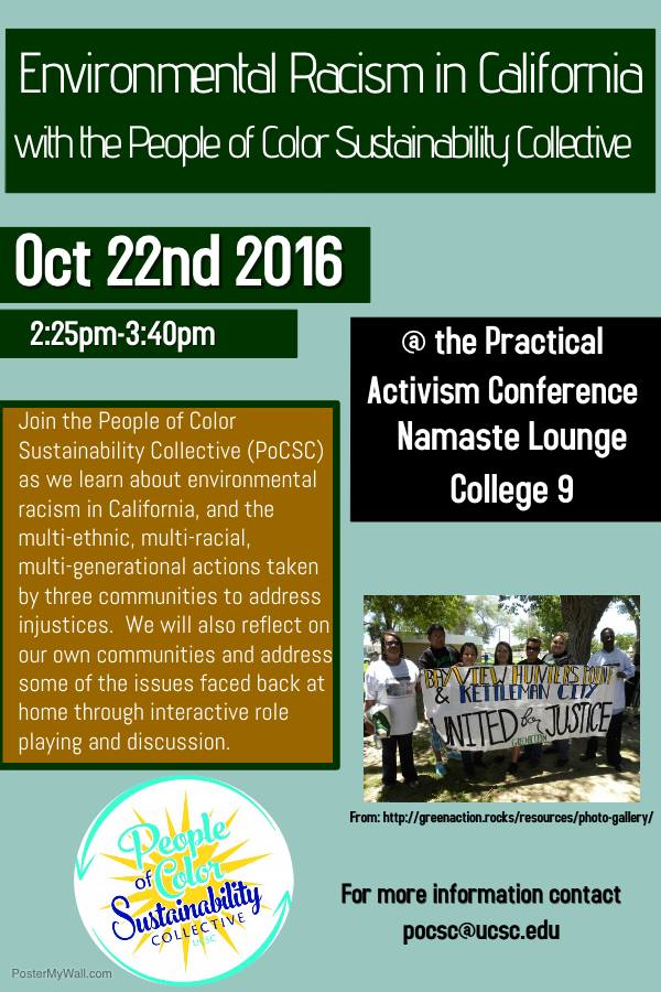 PoCSCollective's tweet image. PoCSC will be conducting a workshop on Environmental Racism this Sat. at the Practical Activism Conference! Don't forget to come thru y'all!