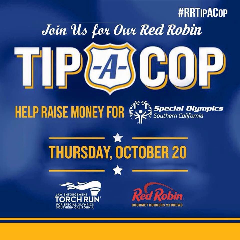 sosc_occ's tweet image. Hungry?🍔Visit @redrobinburgers from 4pm- 8pm TODAY and 'tip a cop!' Check out sosc.org/RedRobin for locations near you! #RRTipACop