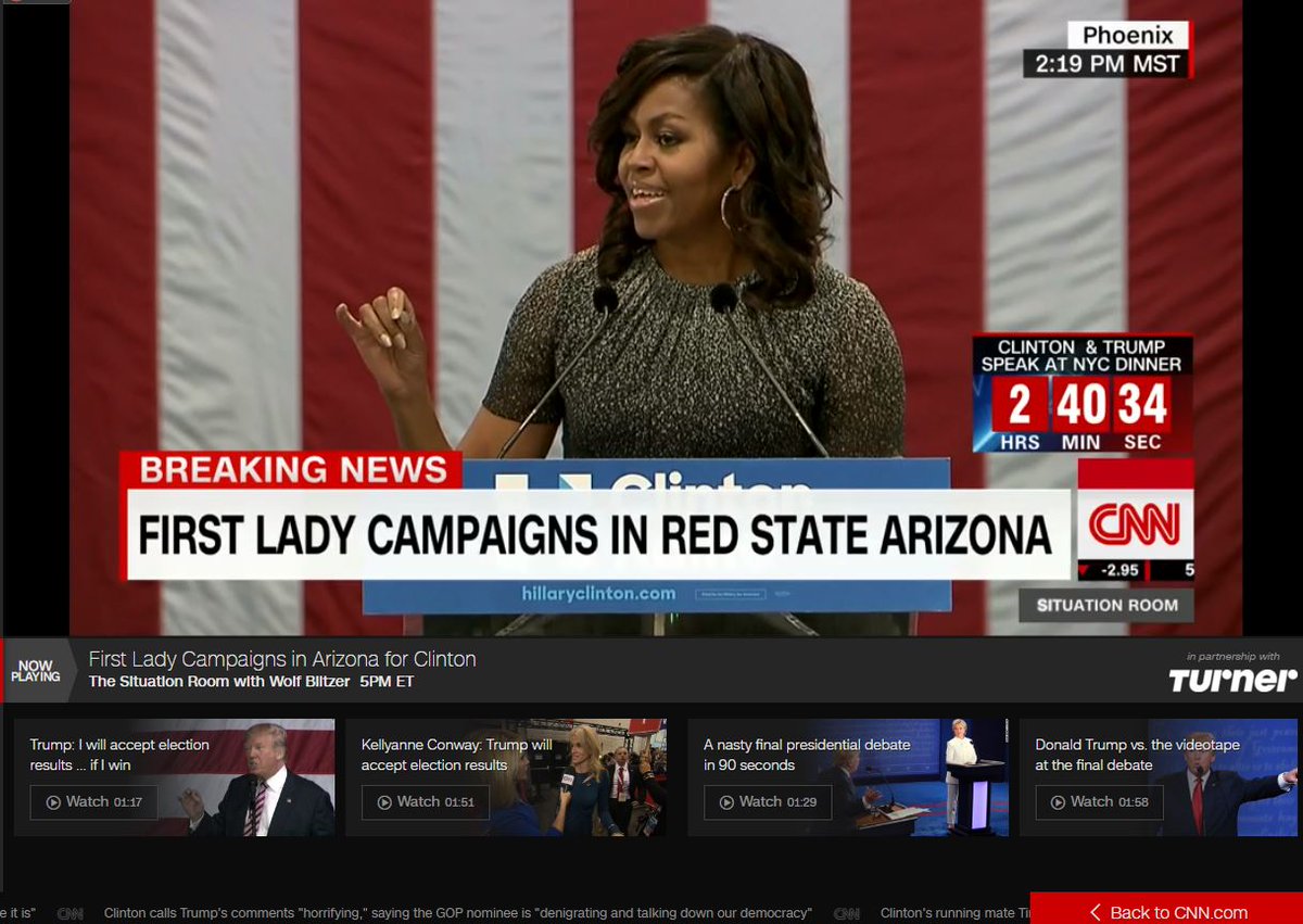 CNNgo (@cnngo) on Twitter photo WATCH <a href="/FLOTUS/">First Lady Melania Trump</a> stump for #Clinton in AZ in an attempt to reach suburban women & minority voters, LIVE on <a href="/CNNSitRoom/">The Situation Room</a>: CNN.it/go WATCH <a href="/FLOTUS/">First Lady Melania Trump</a> stump for #Clinton in AZ in an attempt to reach suburban women & minority voters, LIVE on <a href="/CNNSitRoom/">The Situation Room</a>: CNN.it/go