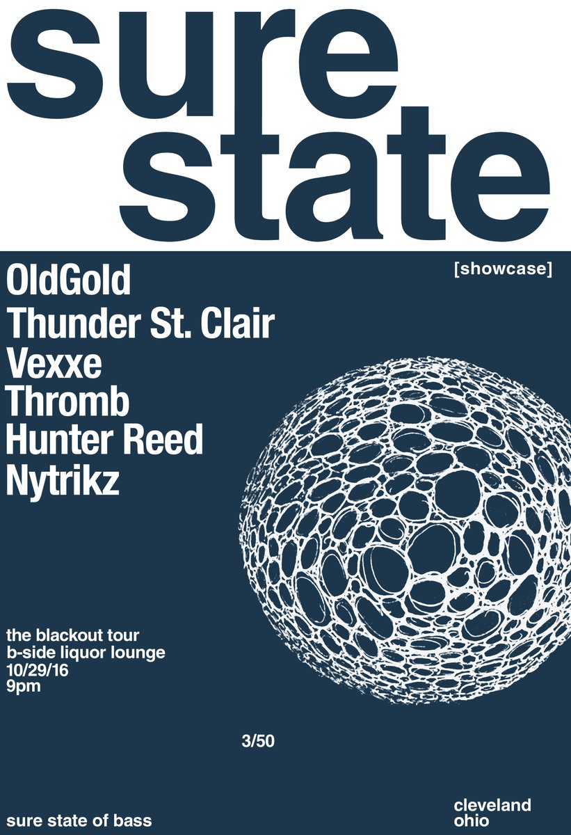 OCT 29: <a href="/SureStateBass/">Sure State</a> takeover at @BSideArcade! @OldGoldBass, @VexxeMusic, @thrombmusic, Hunter Reed, Nytrikz!!!! FREE! #Dubstep #Cleveland