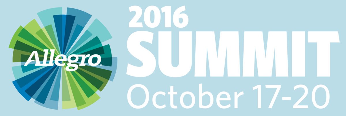 allegrodev's tweet photo. To #allegrosummit attendees: We at Allegro want to sincerely thank you for making Summit 2016 a success. We'll see you at the next Summit! https://t.co/WI705pMzW0