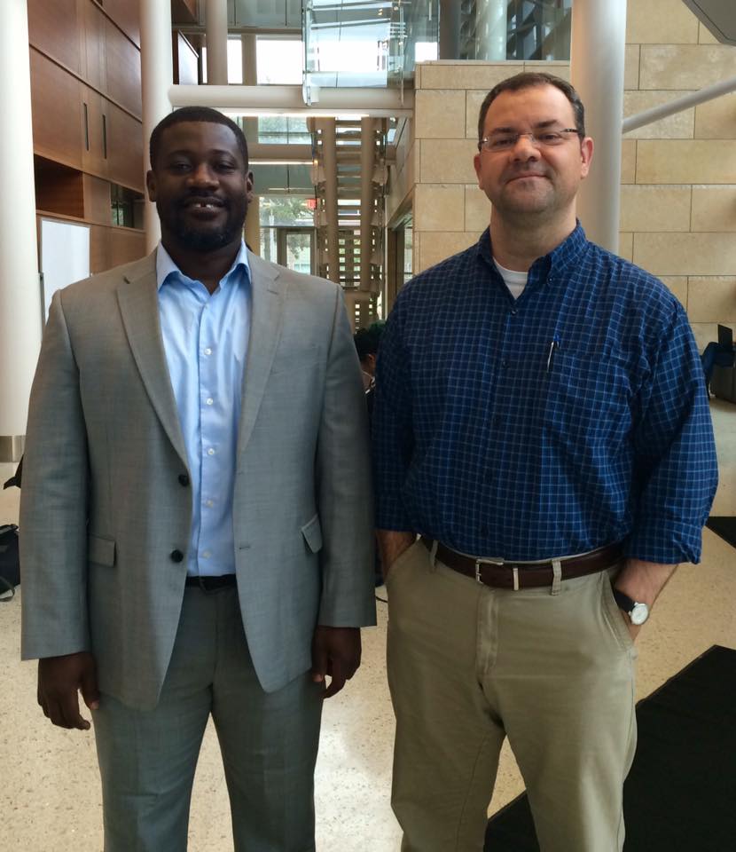 waynestatechem's tweet photo. Kenneth Kpogo with Claudio Verani after Ken's lecture today at @waynestate @Kenneth_Sharkus #chemistry #wsuchem https://t.co/lLf61HLzlB