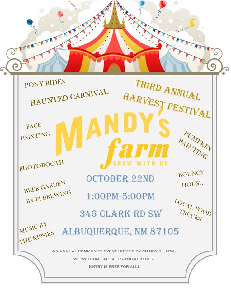 GroundworksNM's tweet photo. Make sure to stop by @MandysFarmNM 3rd Annual Harvest Festival this Saturday! #nonprofit #mandysfarm https://t.co/DIfVUqxuTw