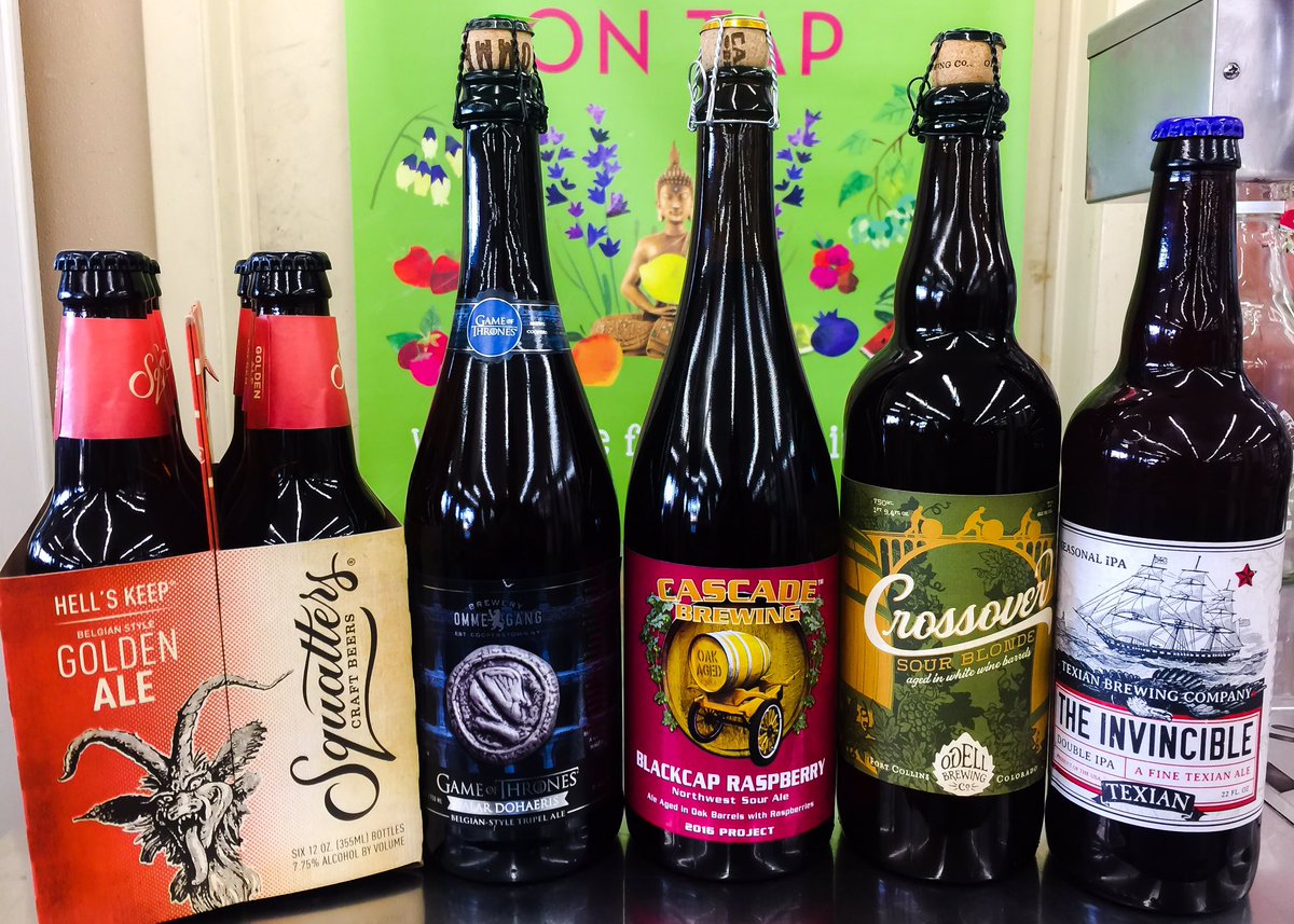 SunriseMiniMart's tweet photo. In now @cascadebrewing #blackcapraspberry @OdellBrewing #crossover @BreweryOmmegang #gameofthrones @SquattersBeers #hellskeep https://t.co/t4R0Dy7K30