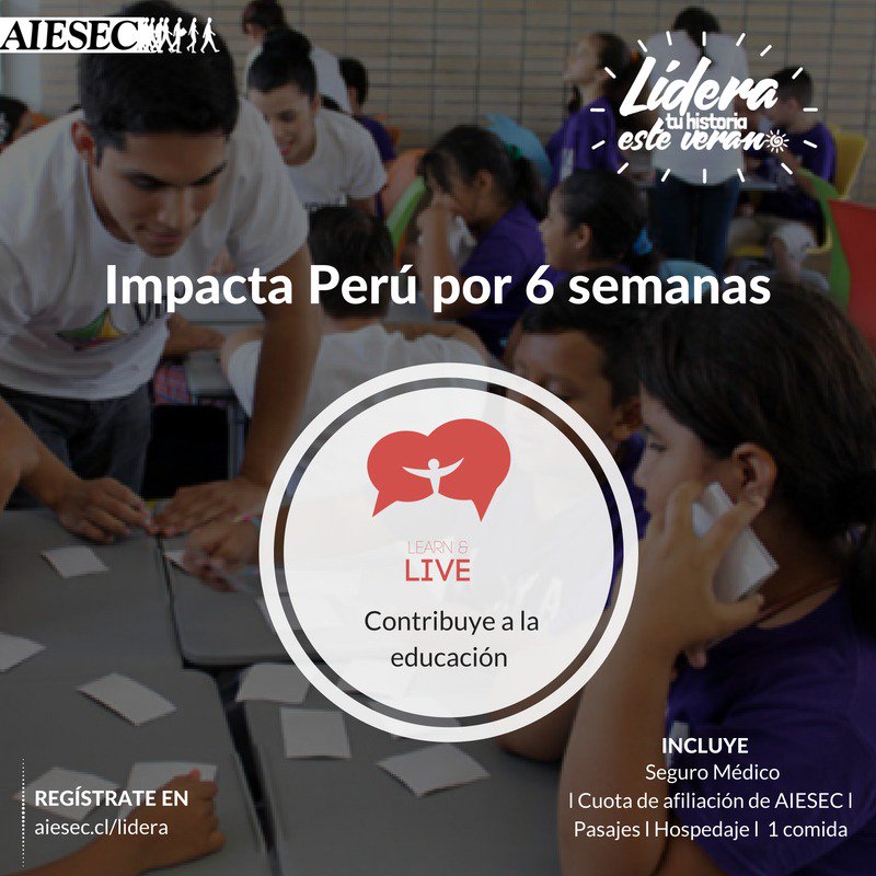 juanchoaferrer's tweet photo. Desarrolla tu Liderazgo realizando un proyecto social de 6 semanas en Perú. #LideraTuHistoria Postula:https://t.co/kk0Zn5t3TA https://t.co/kZVcXX3diP