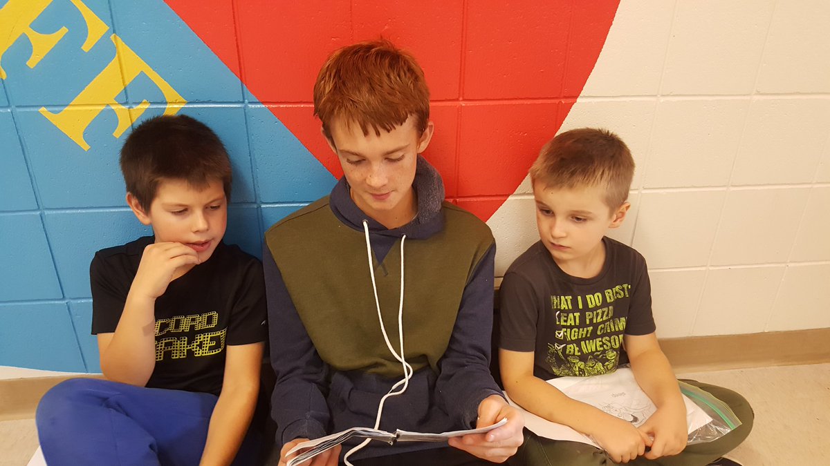 mrskleinsroom's tweet photo. Gr 7 & 8 students were thrilled to share the Mr/Miss books they wrote during our buddy time today. #futureselfies #macneillschool https://t.co/PkE0E7QBtS