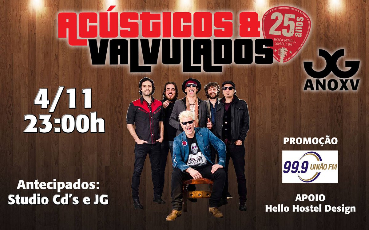 aevalvulados's tweet photo. Alô PELOTAS e região!
04/novembro no @joaogilbertobar
Promoção: @uniaofm_999
Apoio: #HelloHostel https://t.co/iSdhIzA6Oz
