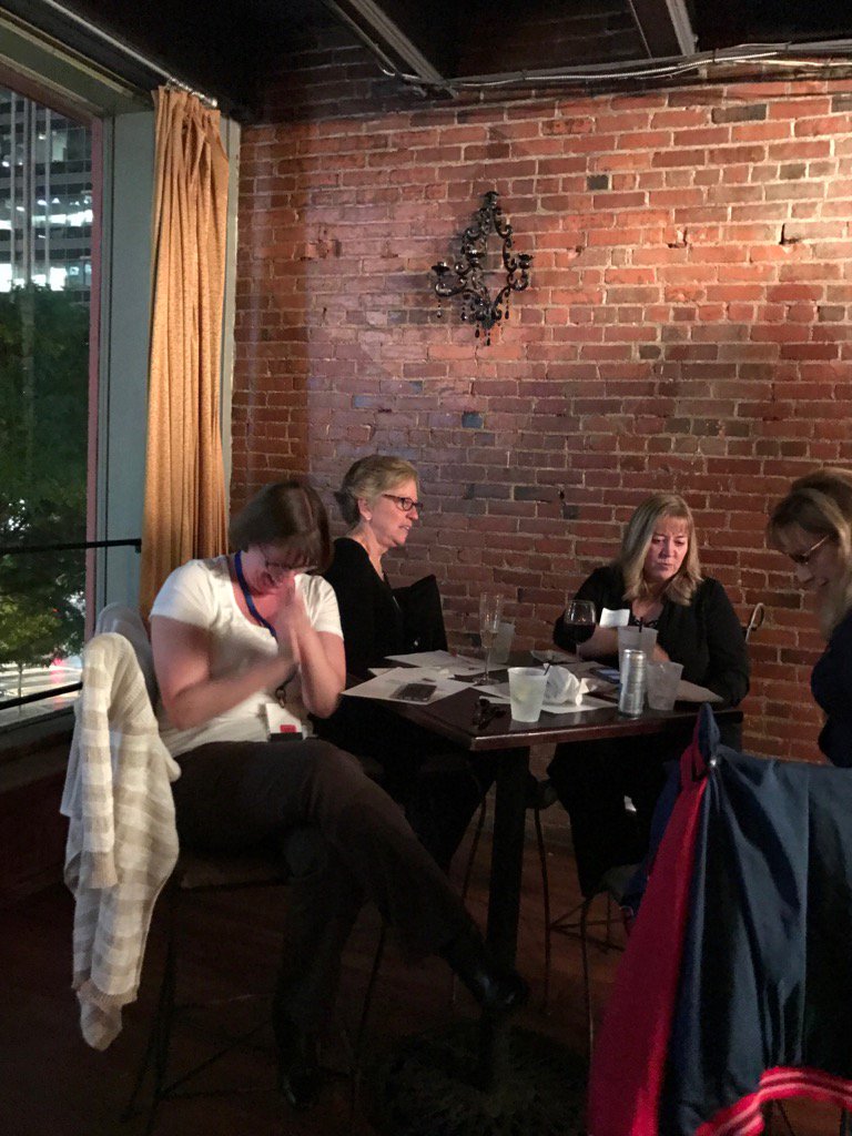 LTreu's tweet photo. .@pd1875 is losing it already at tonight's murder #mystery dinner. #CLEAMA https://t.co/kkpm7Ot5xd