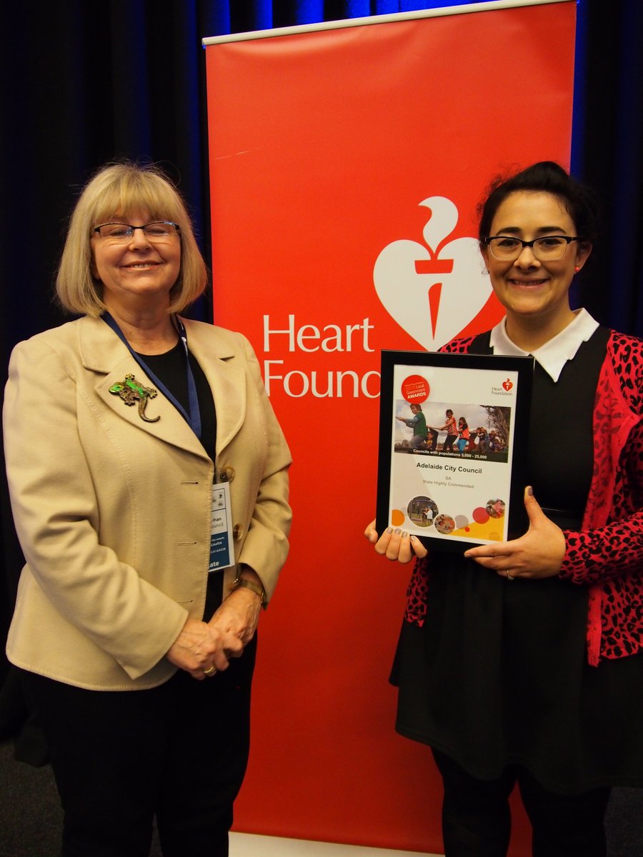 Congrats to <a href="/CityofAdelaide/">CityofAdelaide</a> for being awarded SA Highly Commended in the @HeartAust Local Government Awards at the <a href="/LGAofSA/">LGA South Australia</a> conference.