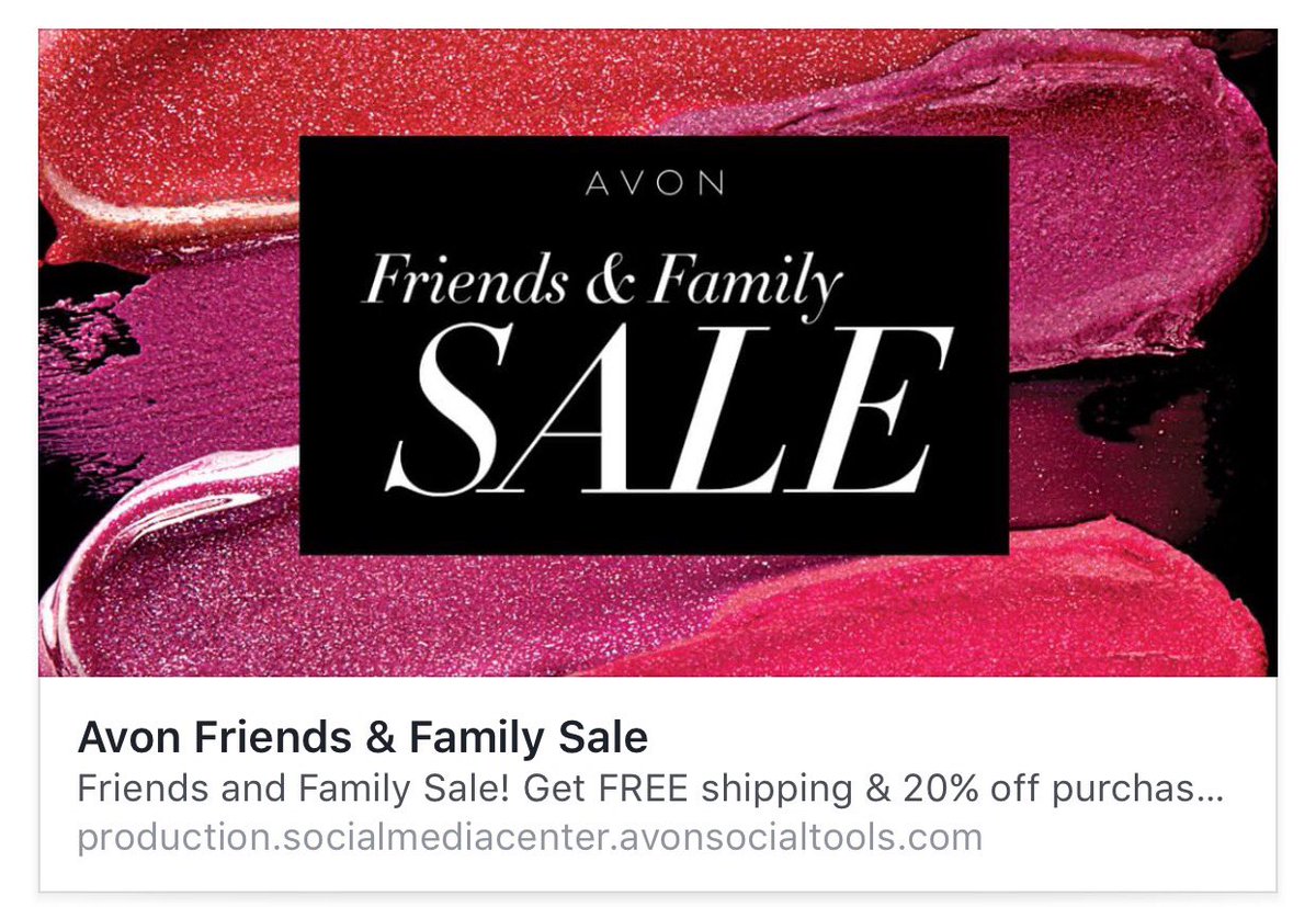 ethel_david17's tweet photo. Get @AvonInsider FREE shipping + 20% off purchases $50 or more with CODE: FRIENDS #AvonRep https://t.co/K7R1OAQ1de #avon #freeshipping https://t.co/LCY8WbVMLD